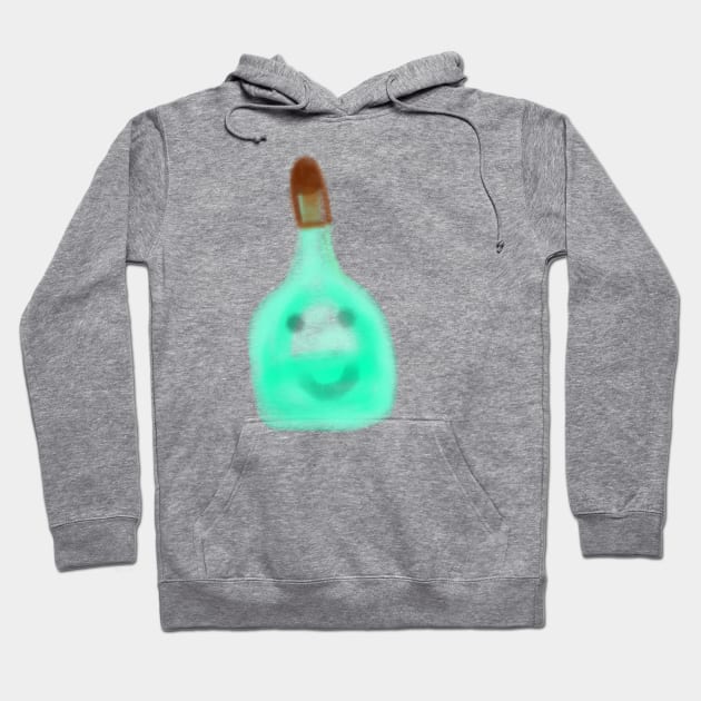blue green watercolor beer bottle funny design Hoodie by Artistic_st